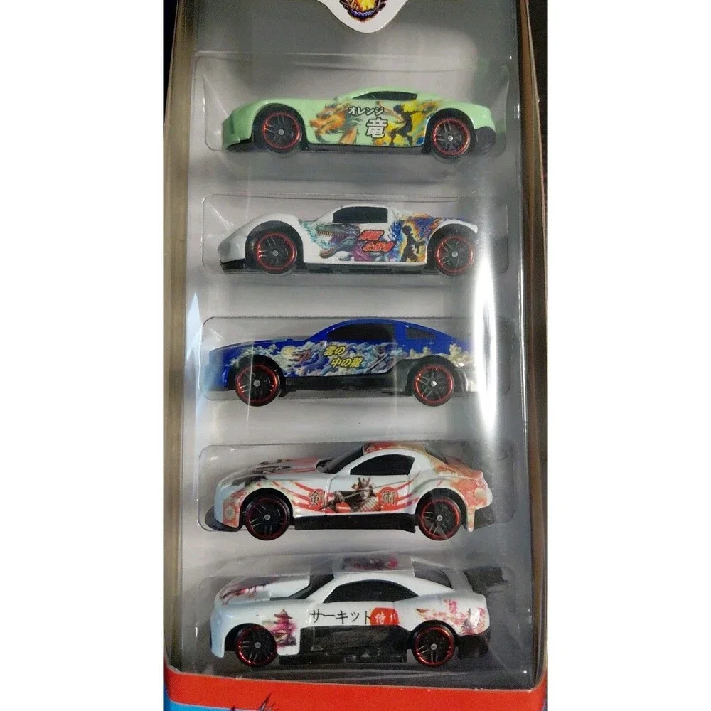 ​Boley Samurai Racers Modern Diecast Toy Cars Multicolor 5 Pack Dragon Graphic
